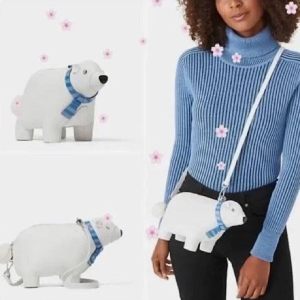 Kate Spade New York | Arctic Friends Polar Bear Crossbody Leather Bag - Picture 6 of 8